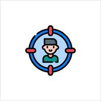 A man in a target icon vector