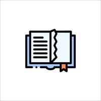 An open book icon on a white background vector