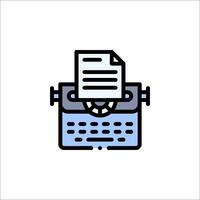 A typewriter with a paper document on top vector