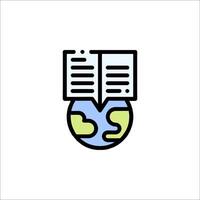 A globe with an open book on it vector
