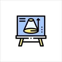A flat icon of a clock on a table vector