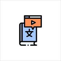 A player icon with a book and a book vector
