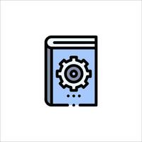 A book with gears on it, with a blue icon vector