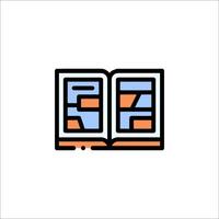 An open book icon on a white background vector