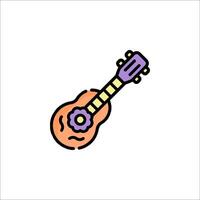 A guitar icon in a line style vector