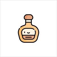 A bottle of alcohol with a face on it vector