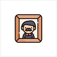 A man with a mustache and bow tie in a frame vector