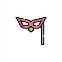 A red and green mask with a green eye vector