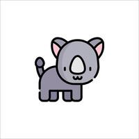 A cute little rhino on a white background vector