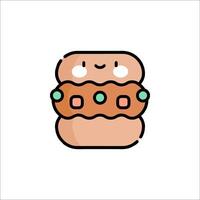 A hamburger with a face on it vector
