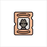 A man in a photo frame icon vector