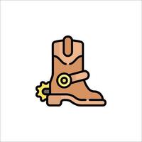 Cowboy boot icon isolated on white background vector