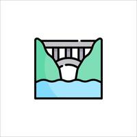A bridge over a river icon vector