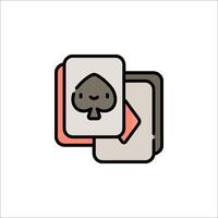 A card game icon with a spade and a heart vector