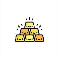 A pile of yellow cubes with faces on them vector