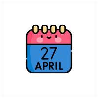 A calendar with the date 27 april on it vector