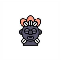 A cartoon character with a flower on its head vector