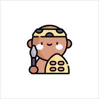 A cartoon character holding a knife and a piece of bread vector