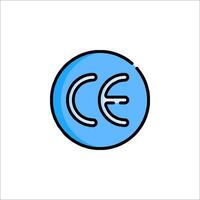 A blue circle with the letter c in it vector