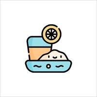 A lemonade icon with a slice of lemon vector