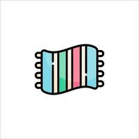 A colorful striped towel icon vector