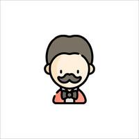 A man with a mustache and a bow tie vector