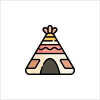 A teepee icon on a white background vector