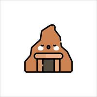 A cartoon house with a face on it vector