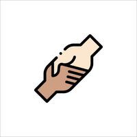 Two hands shaking hands icon, with a white background vector