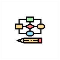 A pencil and a diagram icon vector