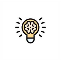 A light bulb with a brain inside it vector