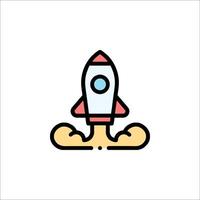 A rocket ship icon on a white background vector