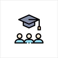 Graduation cap icon with people in front of it vector