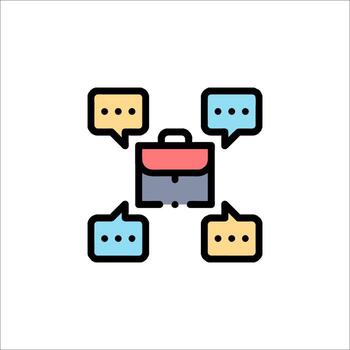 A briefcase with speech bubbles around it vector