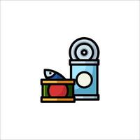 Can of tuna fish can icon illustration vector