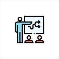 A man is giving a presentation to a group of people vector