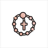 A rosary with a cross on it vector