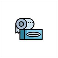 A toilet roll and a roll of toilet paper icon vector