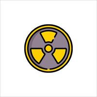 A yellow radioactive symbol on a white background vector
