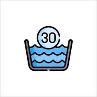 A bathtub with a 30 in it and a sign that says 30 vector