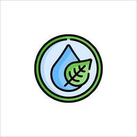 A water drop with a leaf in the center vector