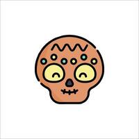 A cartoon sugar skull with eyes and a smile vector