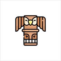 An owl with a head on top of a totem pole vector