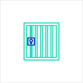 A square door with a lock and a key vector