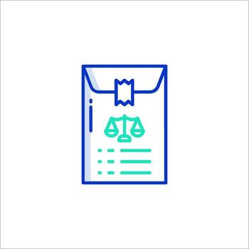 A document with scales of justice on it vector