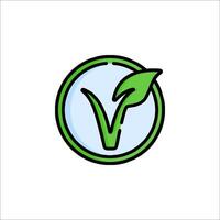 A green leaf logo with a v in it vector