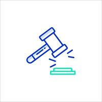A judge's gavel icon on a white background vector