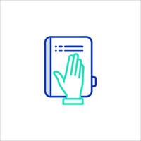 A hand is touching a document icon vector