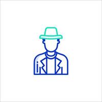 A man in a hat and jacket with a tie vector