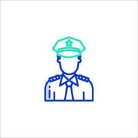 A police officer icon with a hat and tie vector